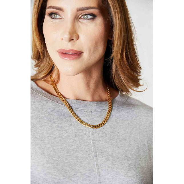 Adored Curb Chain Stainless Steel Necklace