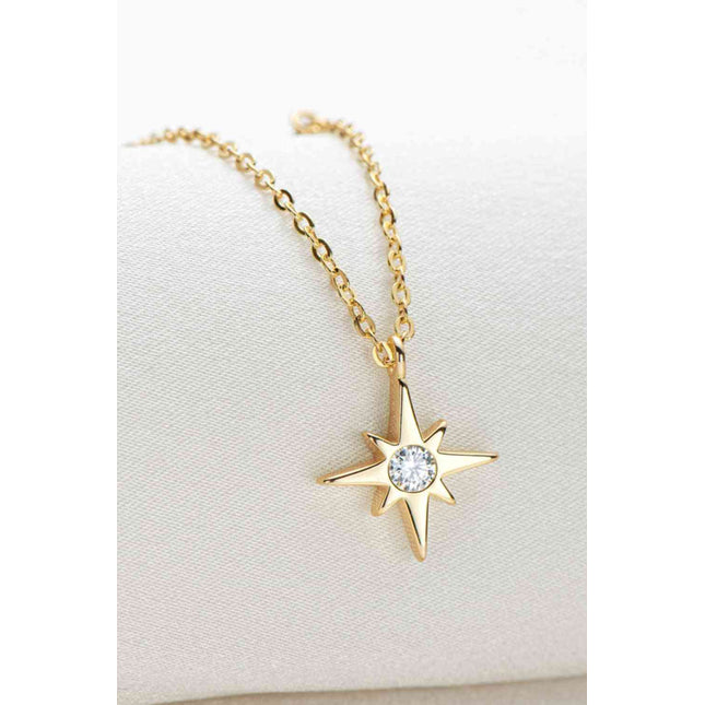 Moissanite North Star Pendant 925 Sterling Silver Necklace