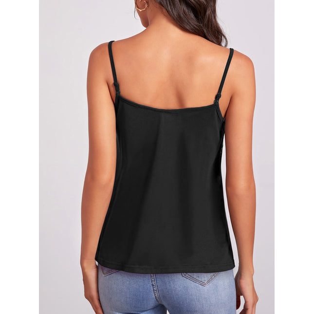 Geometric V-Neck Spaghetti Strap Cami