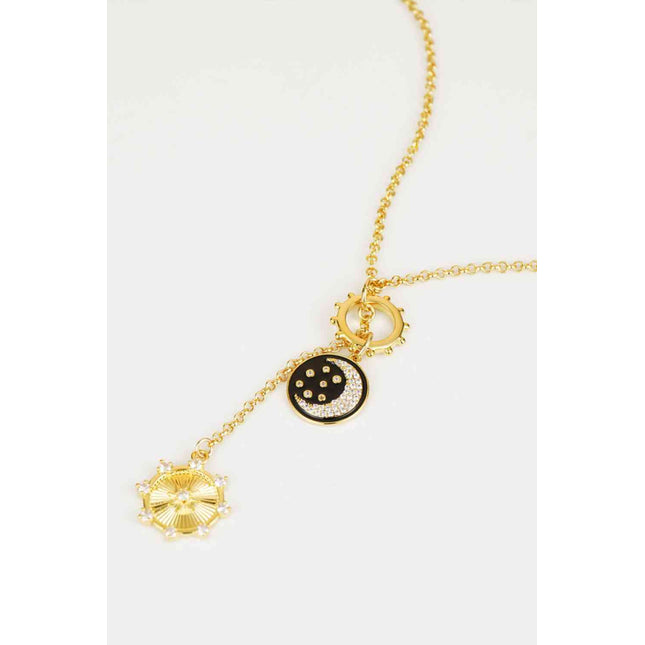 Zircon Sun and Moon Pendant Necklace