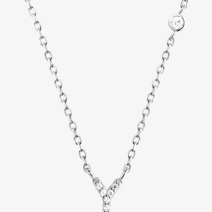 V To Z Zircon 925 Sterling Silver Necklace