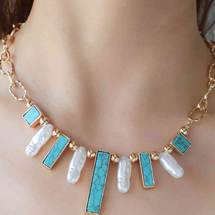 Turquoise Alloy Necklace