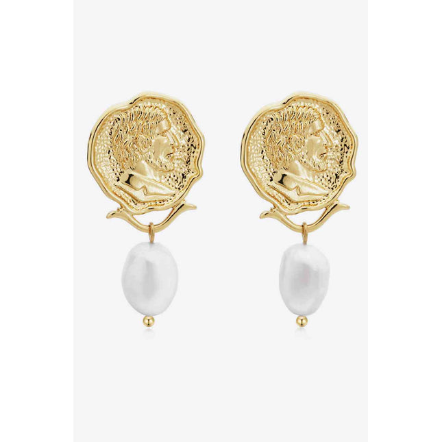 Gold-Plated Pearl Drop Earrings