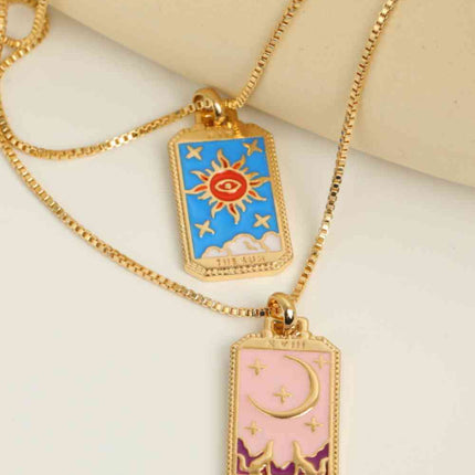 Tarot Card Pendant Copper Necklace