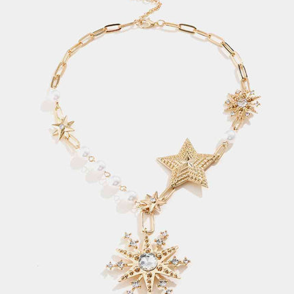 Synthetic Pearl Star Shape Alloy Necklace