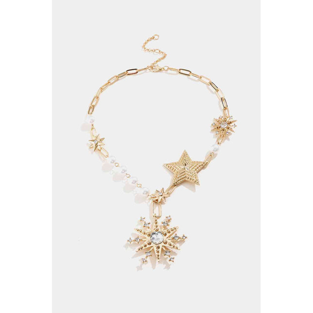 Synthetic Pearl Star Shape Alloy Necklace