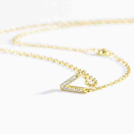 V To Z Zircon 925 Sterling Silver Necklace