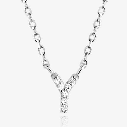 V To Z Zircon 925 Sterling Silver Necklace