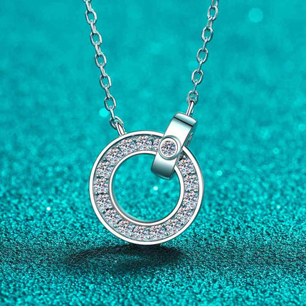 Moissanite Pendant Rhodium-Plated Necklace