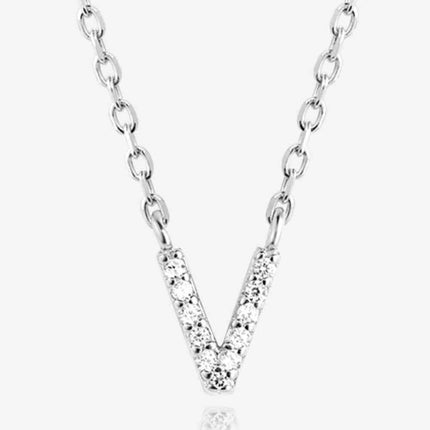 V To Z Zircon 925 Sterling Silver Necklace