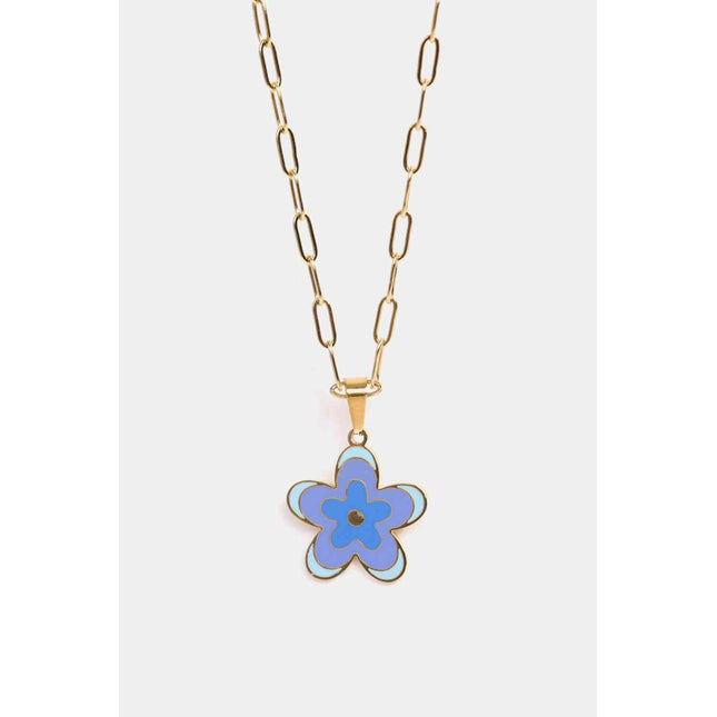 Flower Pendant Stainless Steel Necklace