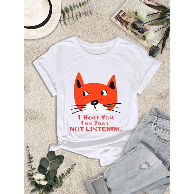 I HEAR YOU I AM JUST NOT LISTENING Round Neck T-Shirt