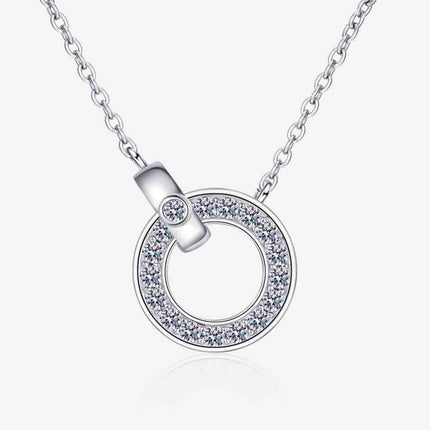 Moissanite Pendant Rhodium-Plated Necklace