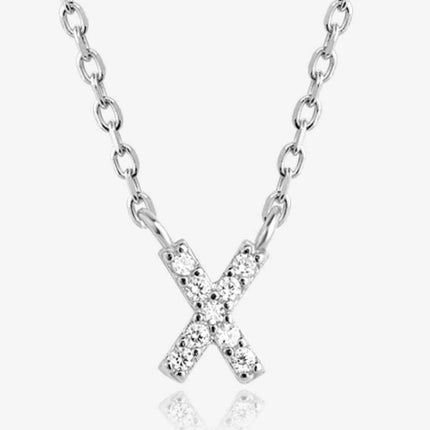 V To Z Zircon 925 Sterling Silver Necklace