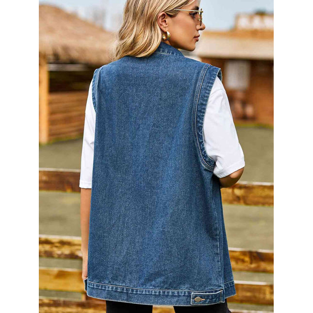 Button Down Denim Vest