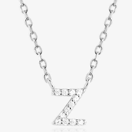 V To Z Zircon 925 Sterling Silver Necklace