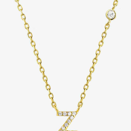 V To Z Zircon 925 Sterling Silver Necklace