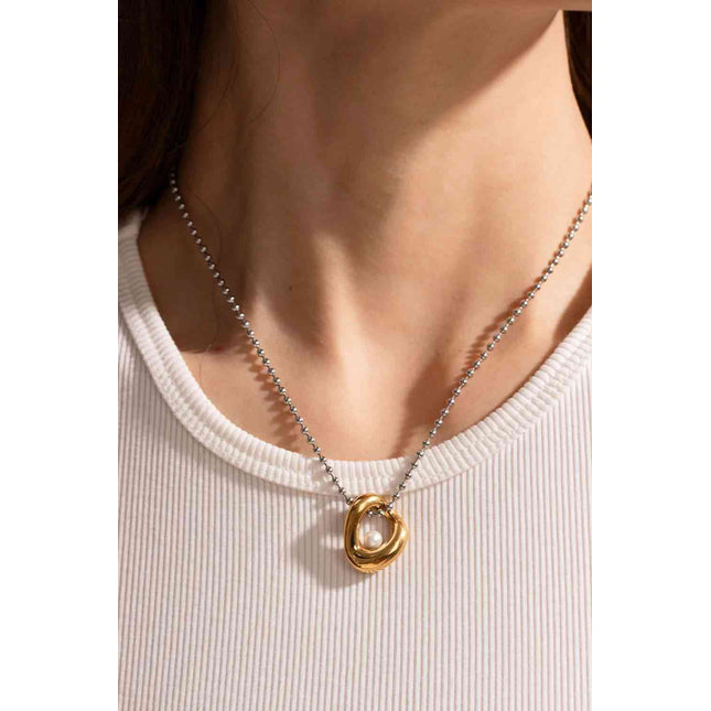 18K Gold-Plated Synthetic Pearl Peandant Necklace