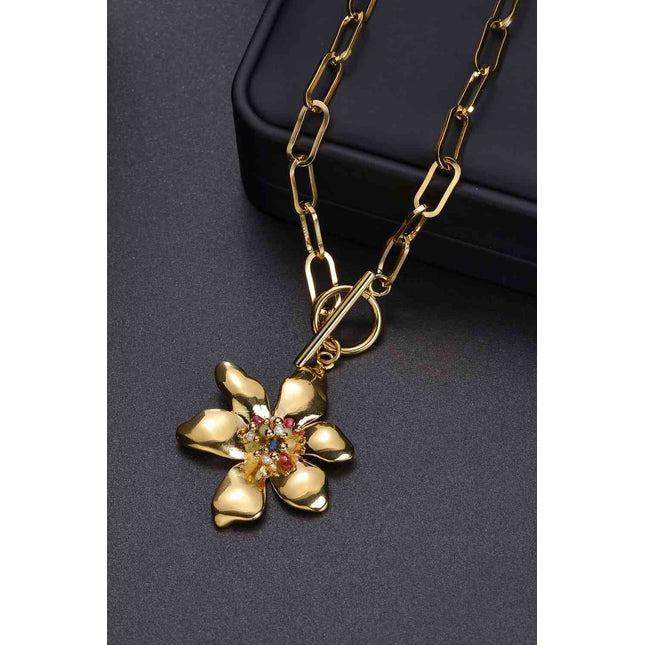 Flower Pendant Stainless Steel Necklace