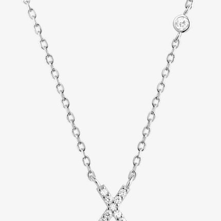 V To Z Zircon 925 Sterling Silver Necklace