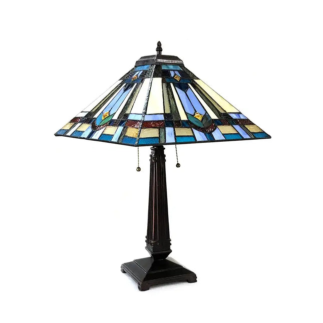 "IRWIN" Tiffany-style 2 Light Mission Table Lamp