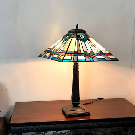 "IRWIN" Tiffany-style 2 Light Mission Table Lamp