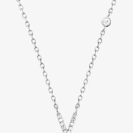 V To Z Zircon 925 Sterling Silver Necklace