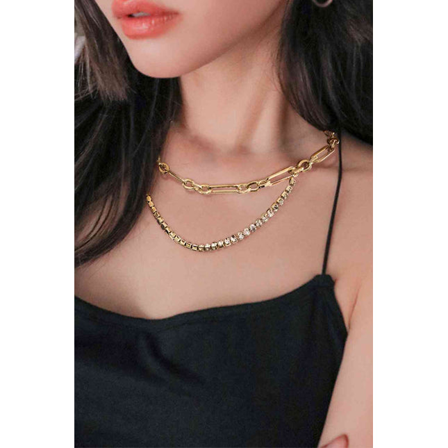 18K Gold Plated Glass Stone Necklace