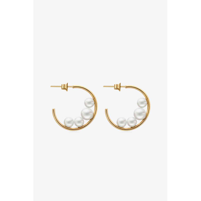 Can't Stop Your Shine Pearl C-Hoop Earrings