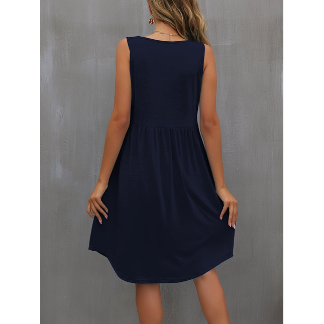 Round Neck Wide Strap Dress