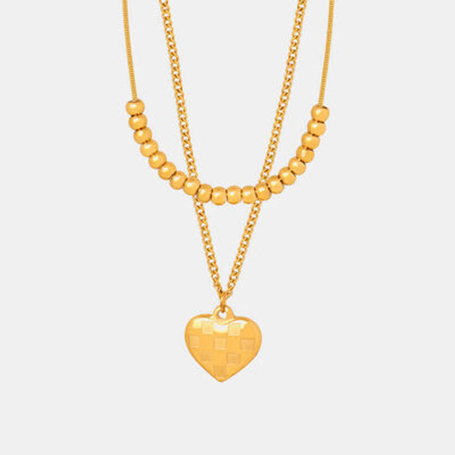 Heart Pendant Double-Lrayed Necklace