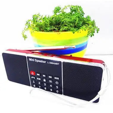 Bluetooth Stereo Portable FM Radio Speaker Music Player with TFCard USB Disk LED Screen Volume Control Rechargeable Loudspeaker