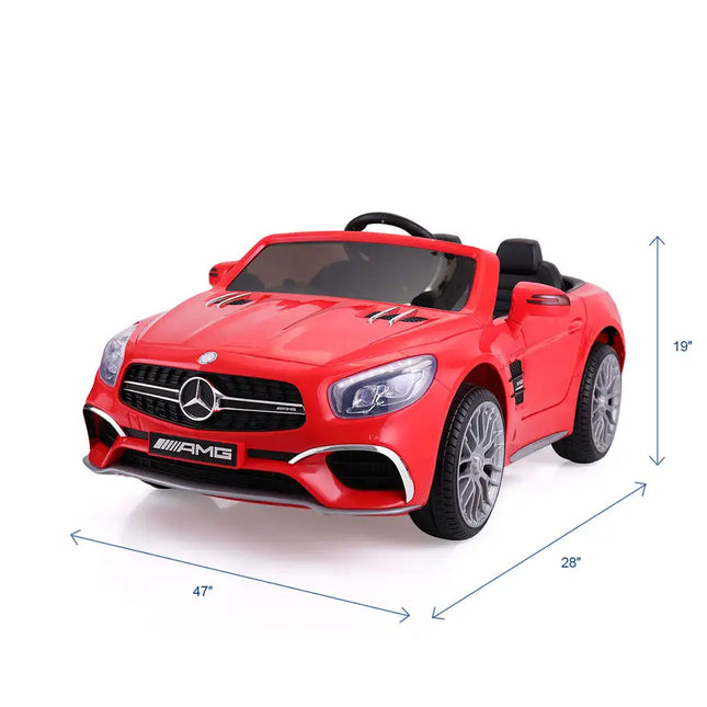 12V Mercedes-Benz Licensed Electric Kids Ride on Car; Battery Powered Vehicle with LED Lights; Music; USB; MP3; Spring-Suspension RC 4-Wheeler; Red