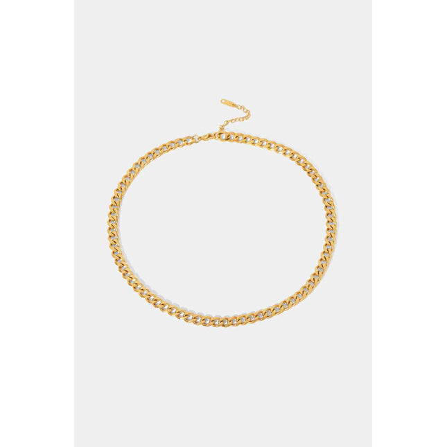 Minimalist 18K Gold Plated Curb Chain Necklace