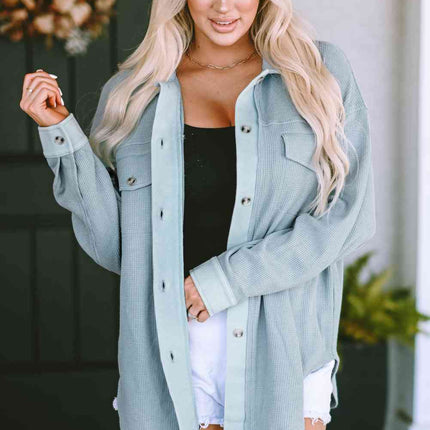 Button Down Drop Shoulder Jacket