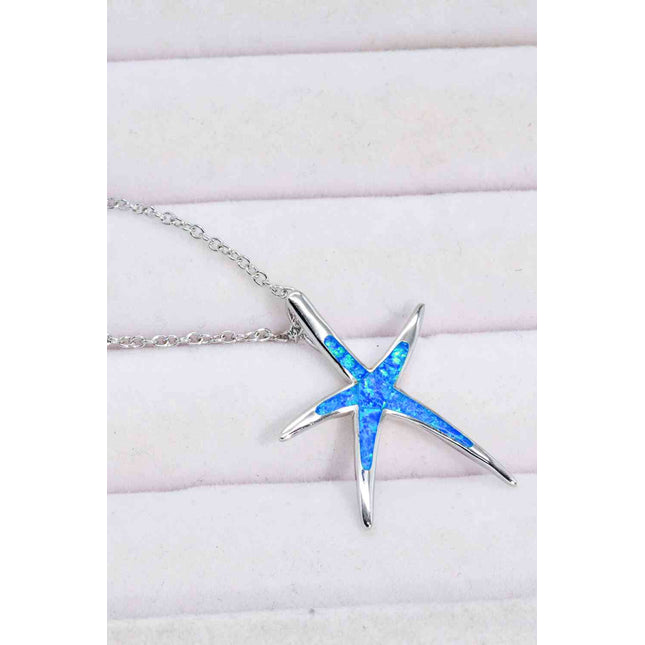 Opal Starfish Pendant Necklace