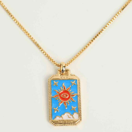 Tarot Card Pendant Copper Necklace