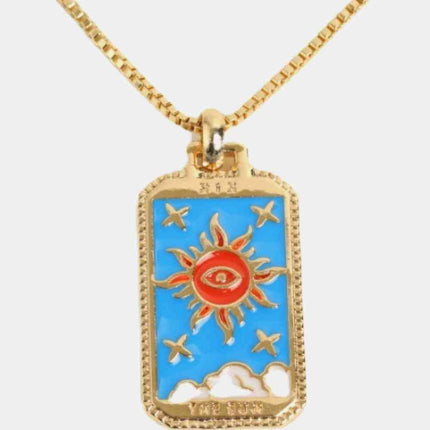 Tarot Card Pendant Copper Necklace