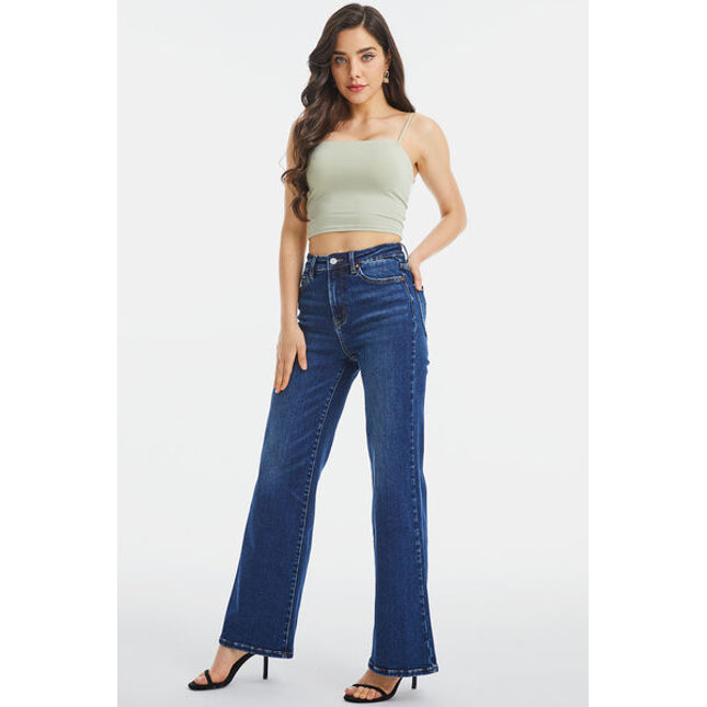 BAYEAS Full Size High Waist Cat's Whisker Wide Leg Jeans