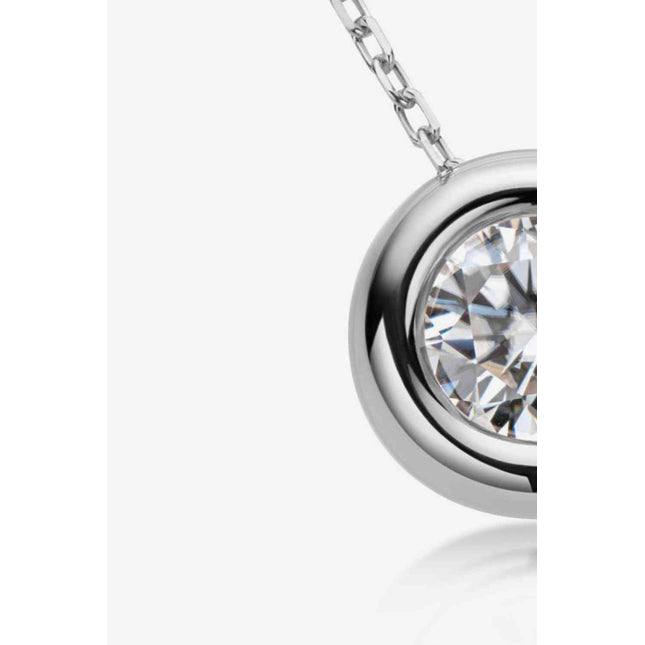 Adored 1 Carat Moissanite Pendant 925 Sterling Silver Necklace