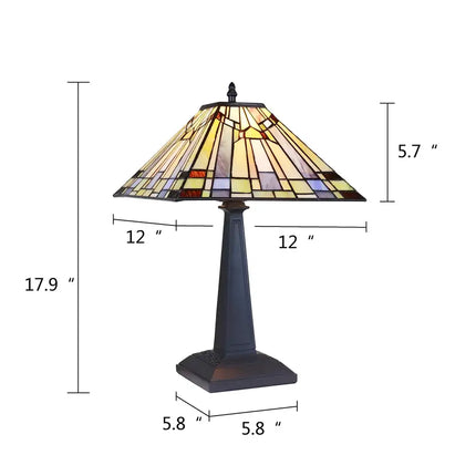 KINSEY Mission Tiffany-Style Blackish Bronze 1 Light Table Lamp