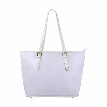 Uniquely You Lavender Purple - Large Leather Tote Bag with Zipper