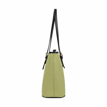 Uniquely You Olive Green - Large Leather Tote Bag with Zipper