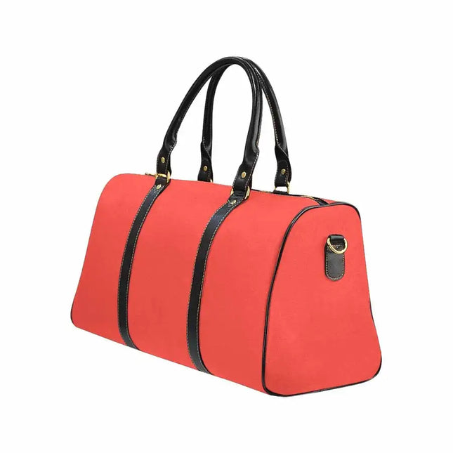 Uniquely You Red Orange Travel Bag - Carry On Luggage / Adjustable Strap Black